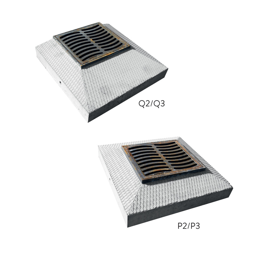 Strassenrost mit Betonrahmen