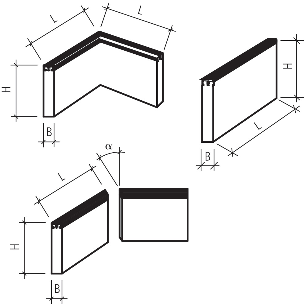 Stellplatten mit Gummiabdeckungen