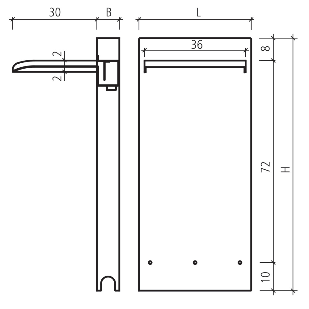 Einlaufstele aus Chromstahl