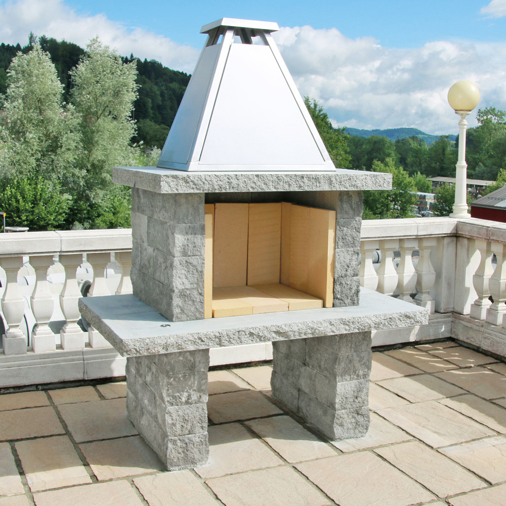 SANTURO® Cheminée mit Chromstahlhut