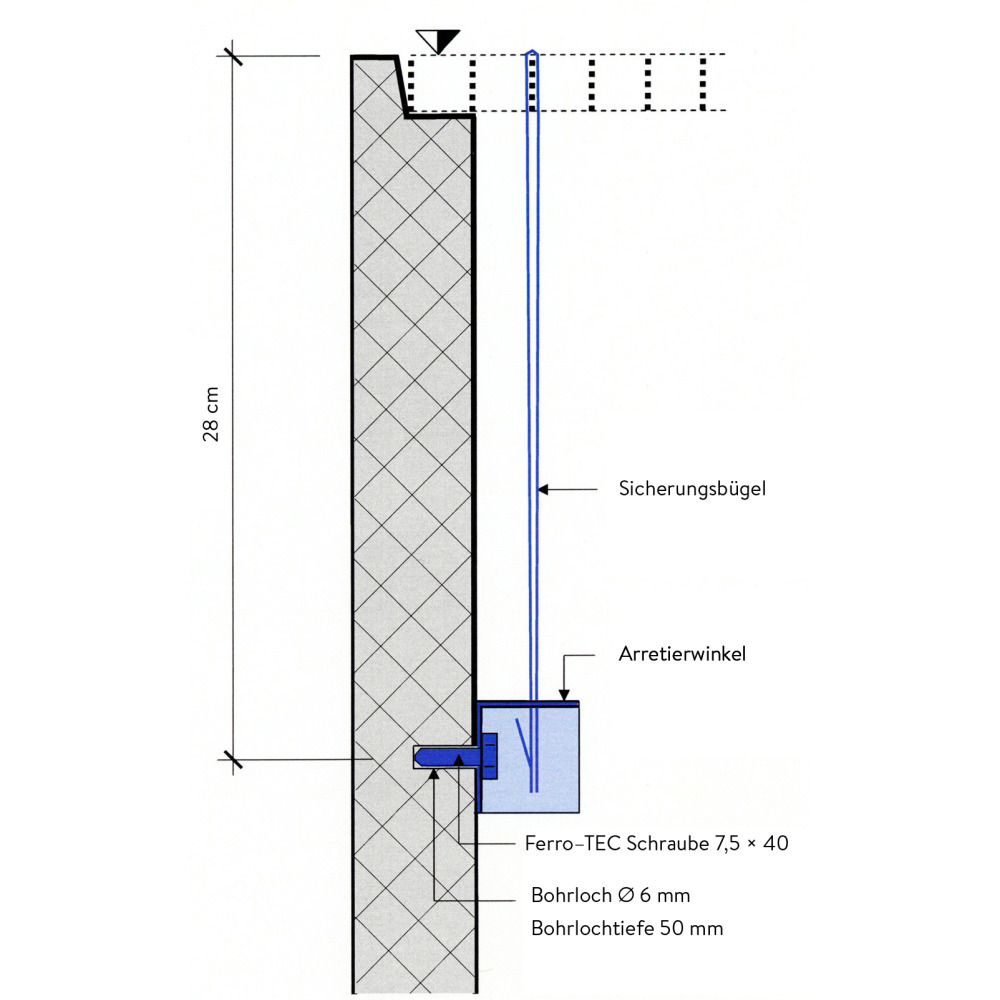 Befestigungswinkel zu Lichtschächten