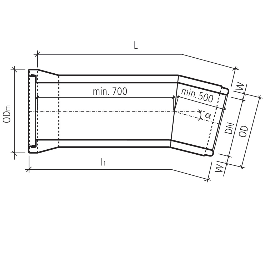 CENTUB®-Röser Segmentkrümmer 2 Segmente bewehrt