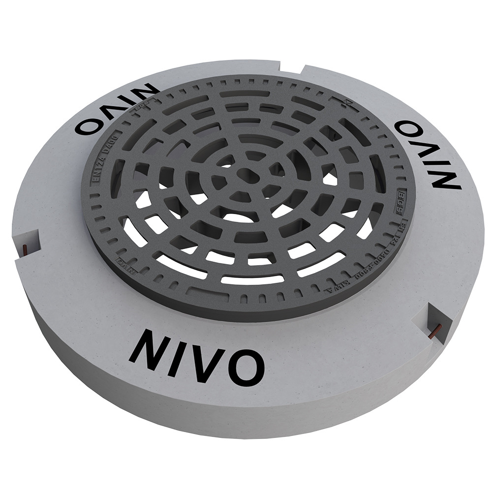 NIVO höhenverstellbare Gussdeckel und Strassenroste mit Betonrahmen