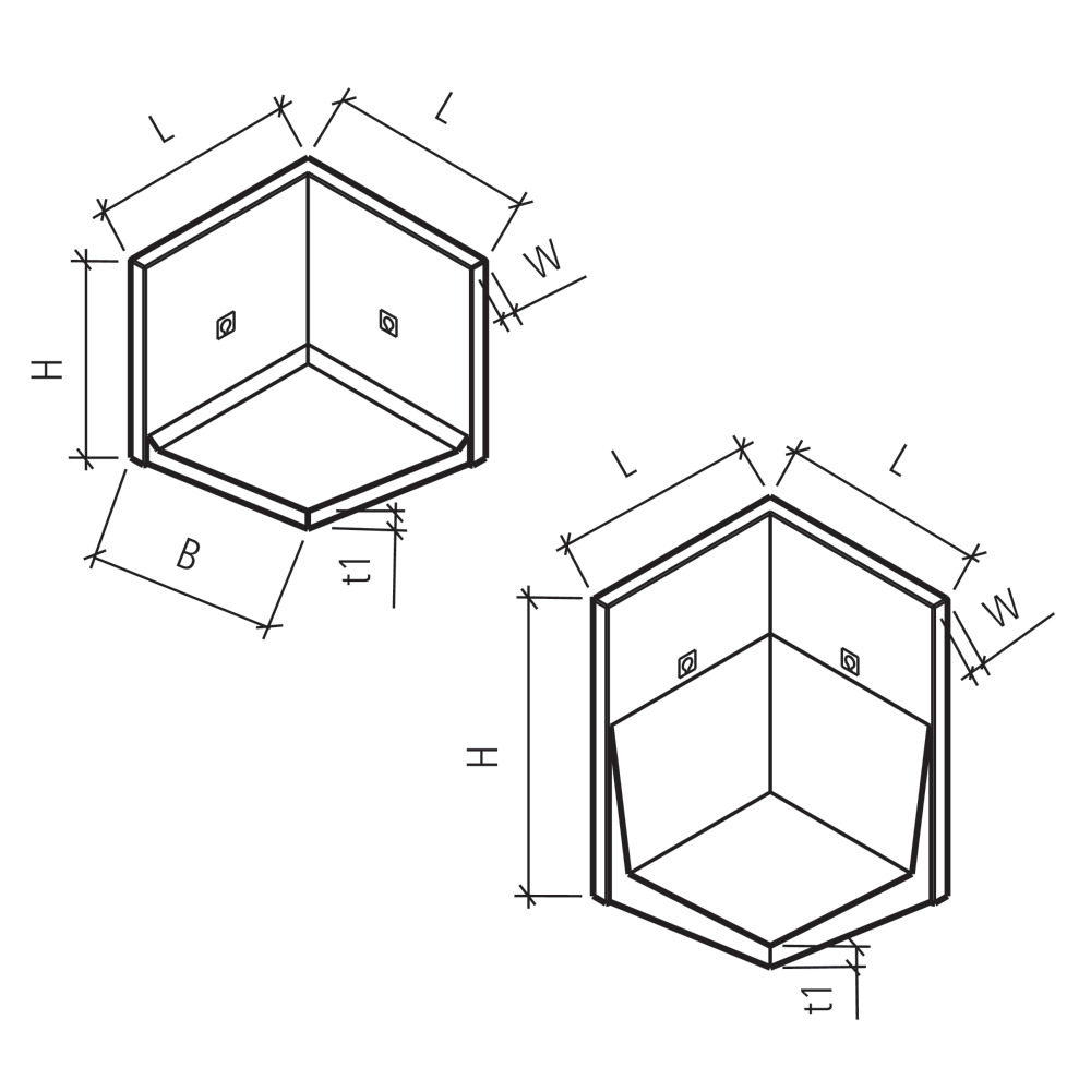 ROZTEC® MIDI Winkelplatten Eckelemente glatt