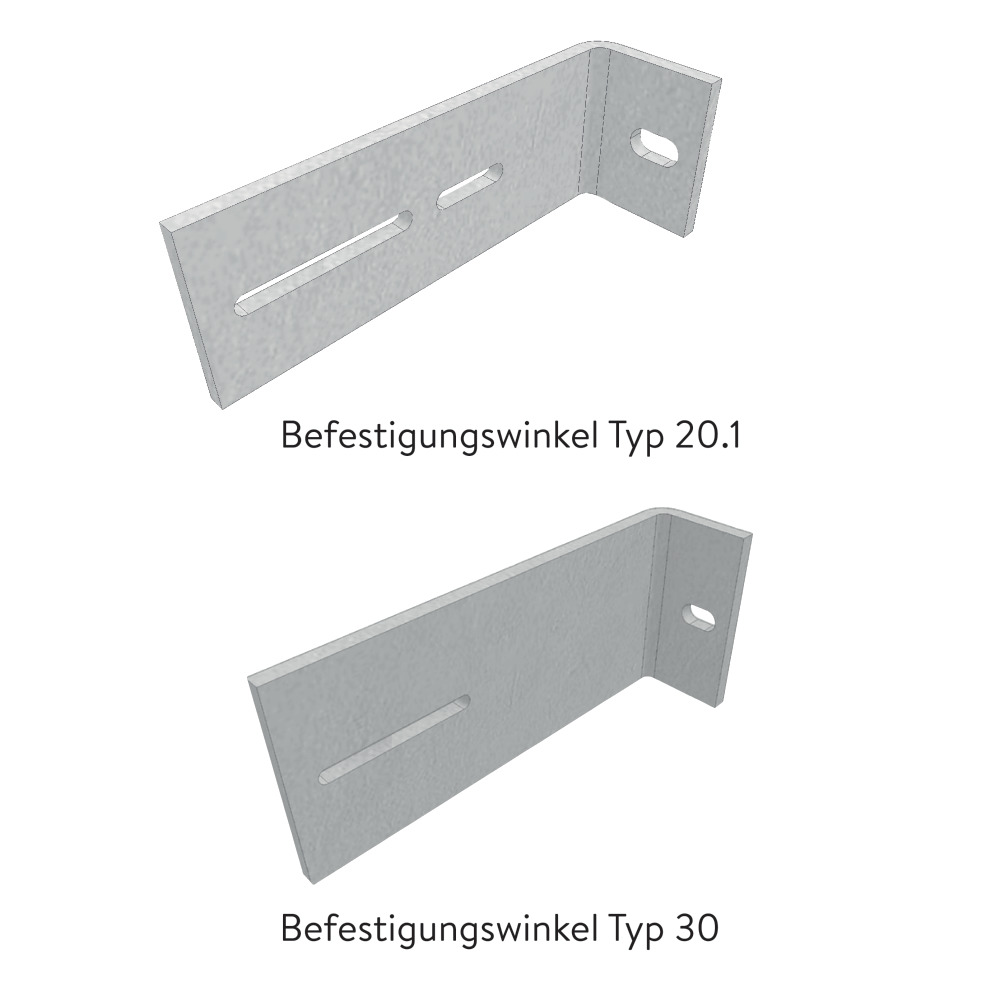 Befestigungswinkel zu Lichtschächten