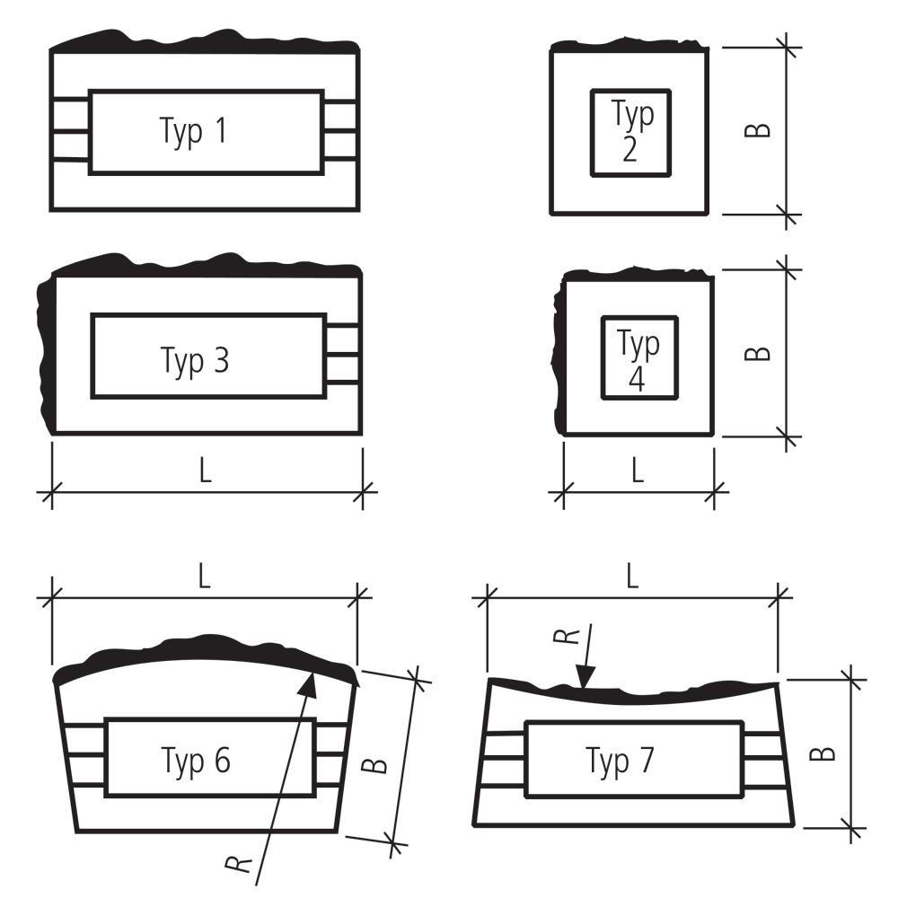 PROFILO Mauersteine 1-seitig strukturiert