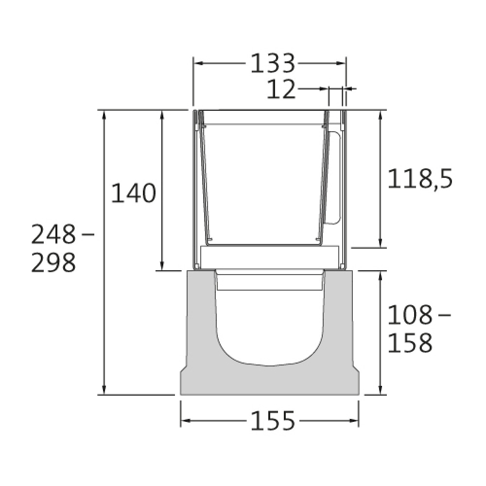 BIRCO Rinnen, Schlitz- und Spülkastenaufsätze 1.5 mm NW 100