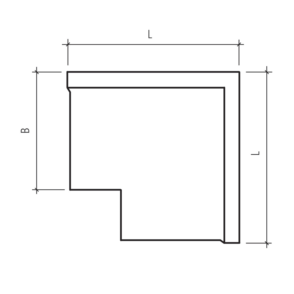 TRIPLA Winkelplatten Eckstücke glatt