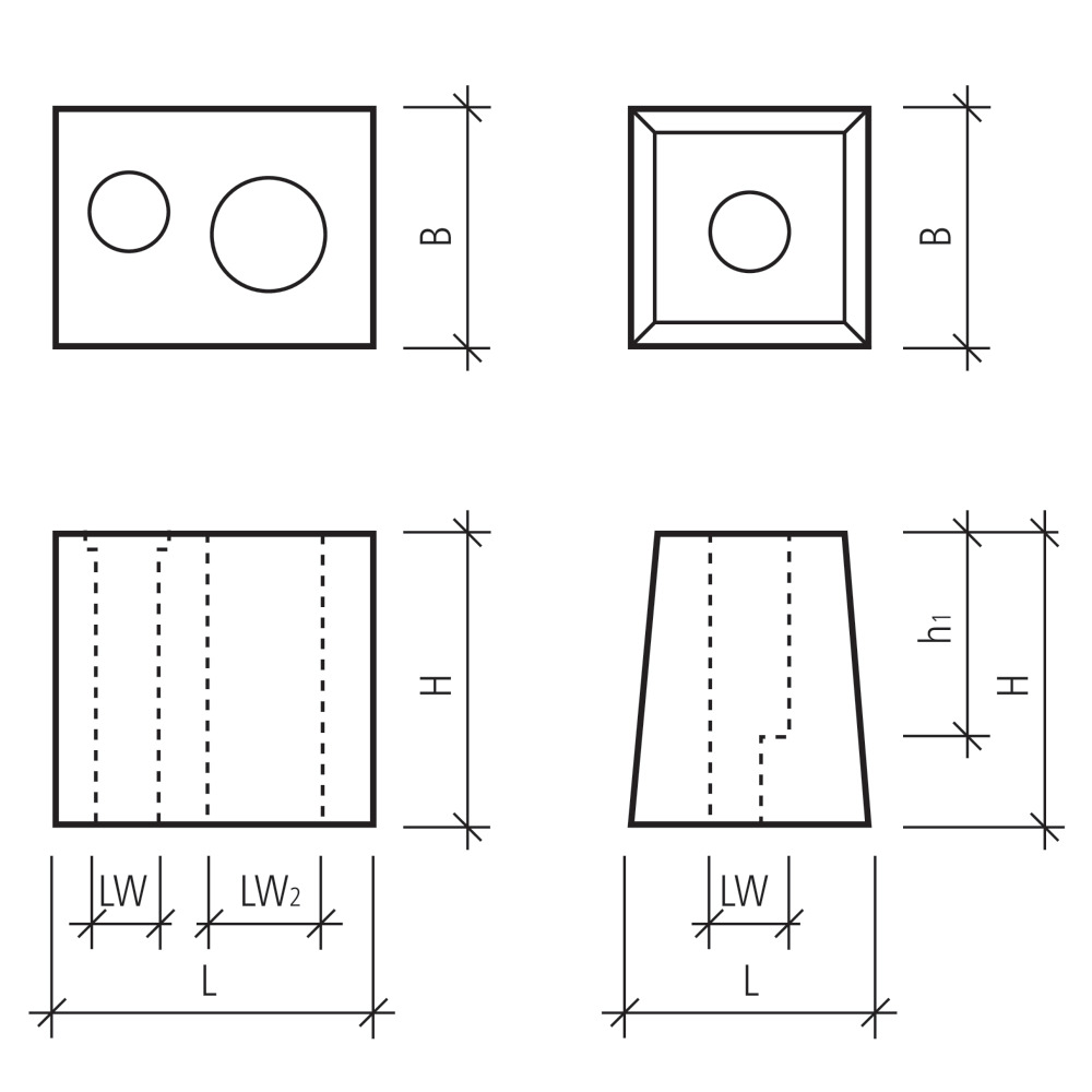 Leitpfostensockel für Hauptstrassen